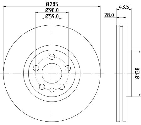 Bremsscheibe Vorderachse Hella 8DD 355 108-761 von Hella