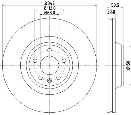 Bremsscheibe Vorderachse Hella 8DD 355 111-161 Bremsscheibe Vorderachse Hella 8DD 355 111-161 von Hella