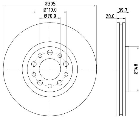 Bremsscheibe Vorderachse Hella 8DD 355 112-511 Bremsscheibe Vorderachse Hella 8DD 355 112-511 von Hella