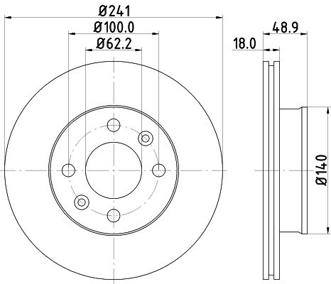 Bremsscheibe Vorderachse Hella 8DD 355 112-791 von Hella