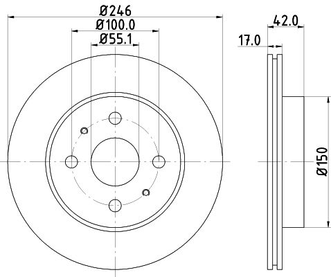 Bremsscheibe Vorderachse Hella 8DD 355 114-421 von Hella