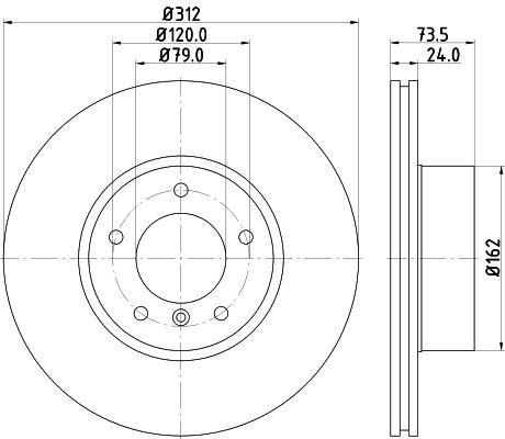 Bremsscheibe Vorderachse Hella 8DD 355 115-381 Bremsscheibe Vorderachse Hella 8DD 355 115-381 von Hella