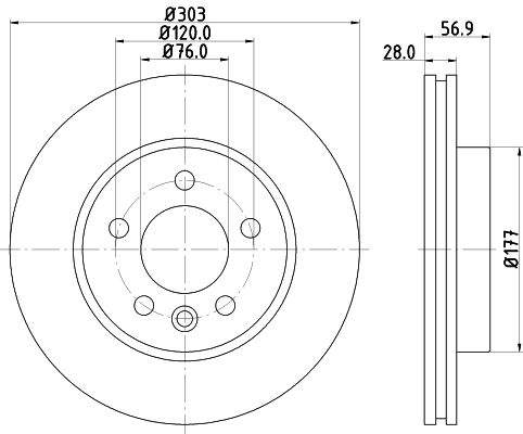 Bremsscheibe Vorderachse Hella 8DD 355 117-151 Bremsscheibe Vorderachse Hella 8DD 355 117-151 von Hella
