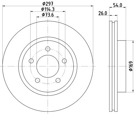 Bremsscheibe Vorderachse Hella 8DD 355 117-221 Bremsscheibe Vorderachse Hella 8DD 355 117-221 von Hella