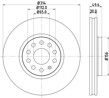 Bremsscheibe Vorderachse Hella 8DD 355 117-791 von Hella