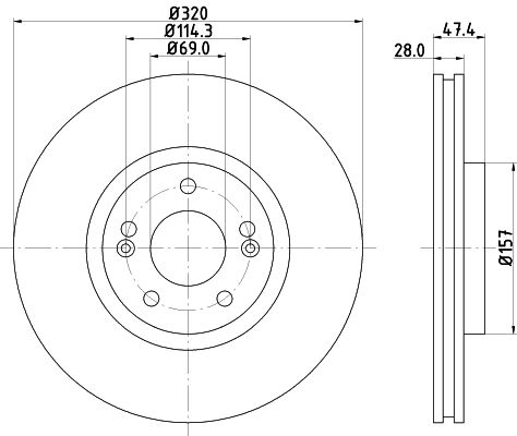 Bremsscheibe Vorderachse Hella 8DD 355 117-971 von Hella