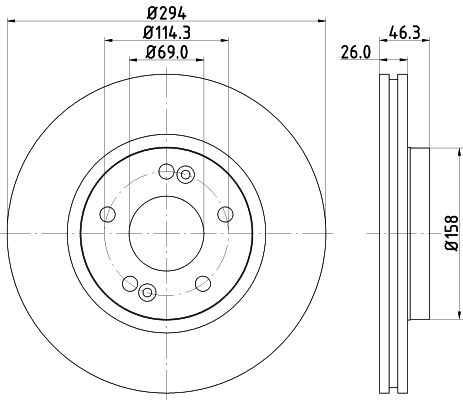 Bremsscheibe Vorderachse Hella 8DD 355 118-671 von Hella