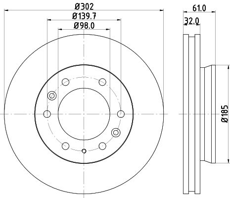 Bremsscheibe Vorderachse Hella 8DD 355 119-211 von Hella