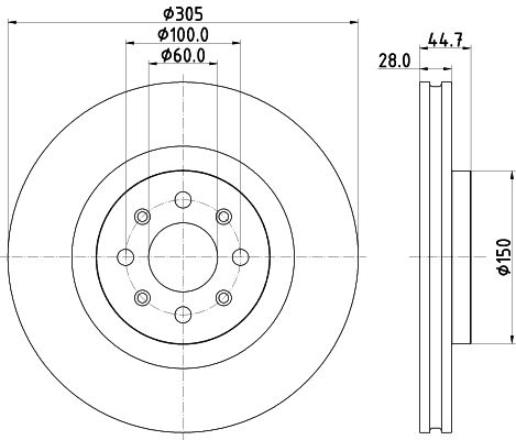 Bremsscheibe Vorderachse Hella 8DD 355 120-951 Bremsscheibe Vorderachse Hella 8DD 355 120-951 von Hella