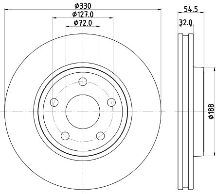 Bremsscheibe Vorderachse Hella 8DD 355 122-681 Bremsscheibe Vorderachse Hella 8DD 355 122-681 von Hella