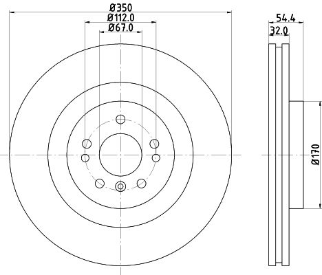 Bremsscheibe Vorderachse Hella 8DD 355 126-321 von Hella