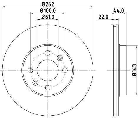Bremsscheibe Vorderachse Hella 8DD 355 127-141 von Hella