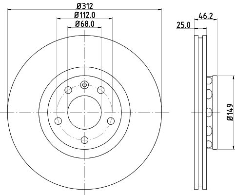 Bremsscheibe Vorderachse Hella 8DD 355 127-571 Bremsscheibe Vorderachse Hella 8DD 355 127-571 von Hella