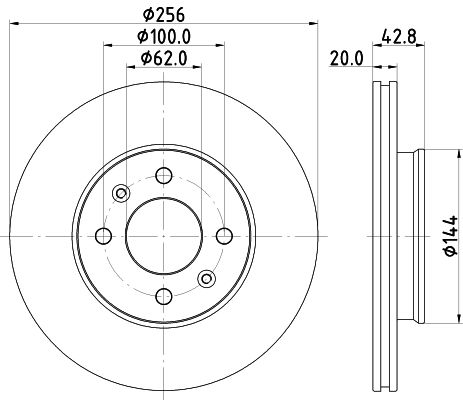 Bremsscheibe Vorderachse Hella 8DD 355 130-001 Bremsscheibe Vorderachse Hella 8DD 355 130-001 von Hella