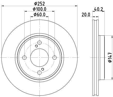 Bremsscheibe Vorderachse Hella 8DD 355 132-051 von Hella