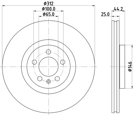 Bremsscheibe Vorderachse Hella 8DD 355 132-261 von Hella