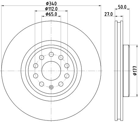 Bremsscheibe Vorderachse Hella 8DD 355 134-751 von Hella