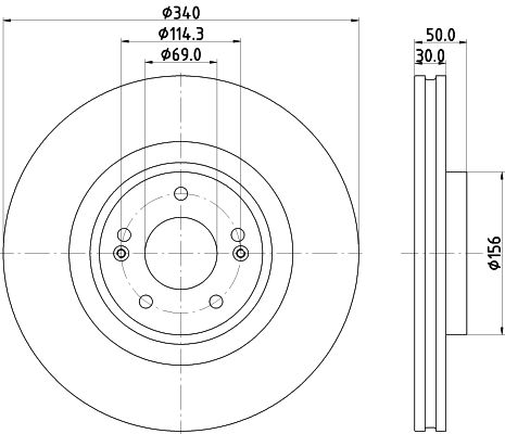 Bremsscheibe Vorderachse Hella 8DD 355 134-871 von Hella
