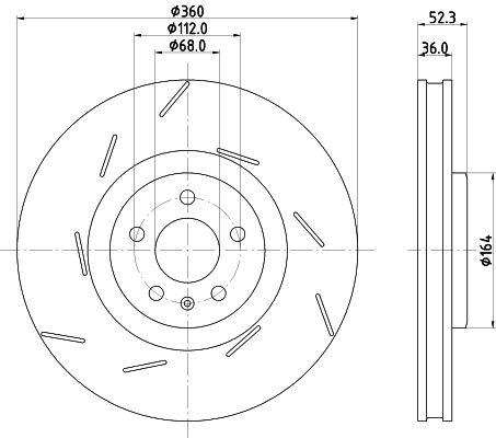 Bremsscheibe Vorderachse links Hella 8DD 355 134-701 von Hella