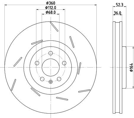 Bremsscheibe Vorderachse rechts Hella 8DD 355 134-671 von Hella