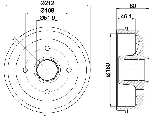 Bremstrommel Hinterachse Hella 8DT 355 301-281 Bremstrommel Hinterachse Hella 8DT 355 301-281 von Hella