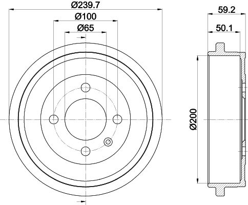 Bremstrommel Hinterachse Hella 8DT 355 301-571 von Hella