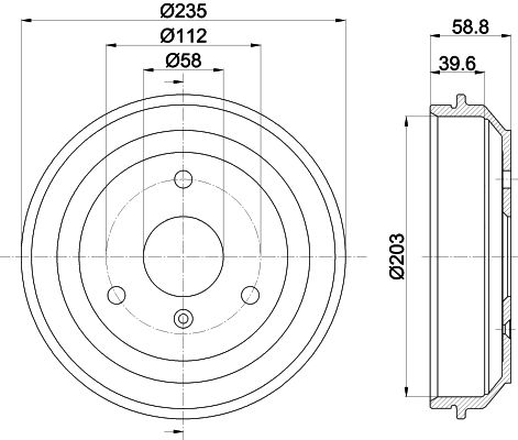 Bremstrommel Hinterachse Hella 8DT 355 301-851 Bremstrommel Hinterachse Hella 8DT 355 301-851 von Hella