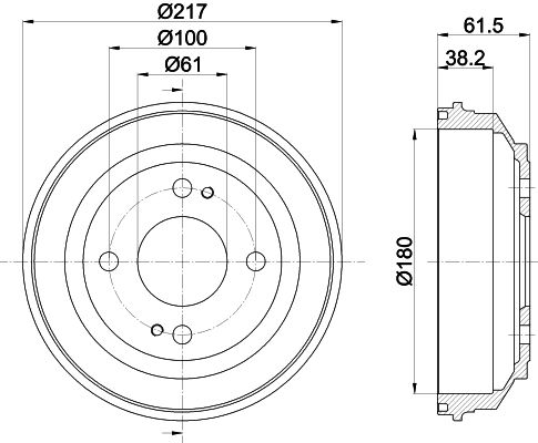 Bremstrommel Hinterachse Hella 8DT 355 302-051 Bremstrommel Hinterachse Hella 8DT 355 302-051 von Hella