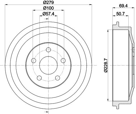 Bremstrommel Hinterachse Hella 8DT 355 303-101 Bremstrommel Hinterachse Hella 8DT 355 303-101 von Hella