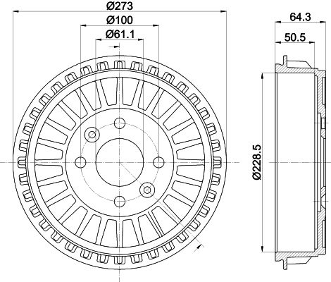 Bremstrommel Hinterachse Hella 8DT 355 303-201 Bremstrommel Hinterachse Hella 8DT 355 303-201 von Hella