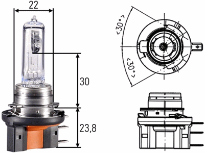 Glühlampe H15 12V 55/15W, 1 Stück Glühlampe H15 12V 55/15W, 1 Stück von Hella