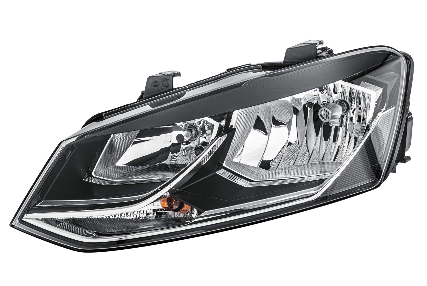 HELLA 1EB 012 034-011 FF/Halogen Scheinwerfer - für u.a. VW Polo (6R1, 6C1) - ECE - für Rechtsverkehr - links, Schwarz HELLA 1EB 012 034-011 FF/Halogen Scheinwerfer - für u.a. VW Polo (6R1, 6C1) - ECE - für Rechtsverkehr - links, Schwarz von Hella