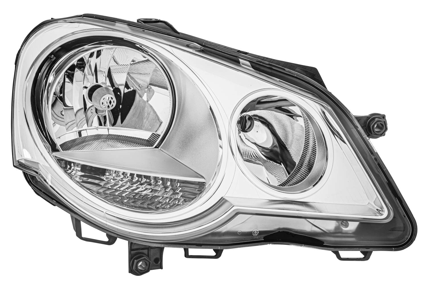 HELLA 1EE 247 019-181 FF/Halogen-Hauptscheinwerfer - rechts - für u.a. VW Polo (9N_) von Hella