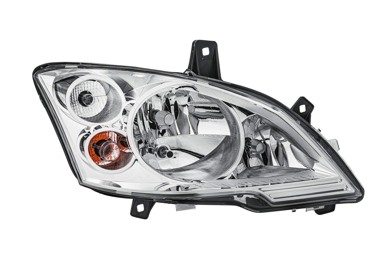 HELLA 1EG 009 627-021 Halogen Scheinwerfer - für u.a. Mercedes-Benz Vito / Mixto Box (W639) - ECE/CCC - für Rechtsverkehr - rechts, silber HELLA 1EG 009 627-021 Halogen Scheinwerfer - für u.a. Mercedes-Benz Vito / Mixto Box (W639) - ECE/CCC - für Rechtsverkehr - rechts, silber von Hella