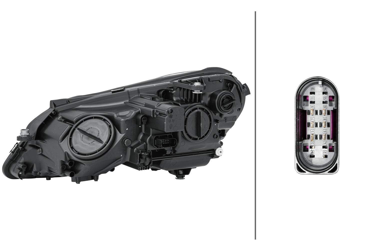 HELLA 1EL 010 800-021 DE/Halogen Scheinwerfer - für u.a. Mercedes-Benz E-Class (W212) - für Rechtsverkehr - rechts von Hella