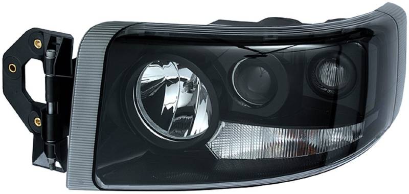 HELLA 1EL 011 899-351 DE/Halogen Scheinwerfer - für u.a. Renault Trucks Premium II Distr./Lander - schwarz - ECE - für Rechtsverkehr - links von Hella