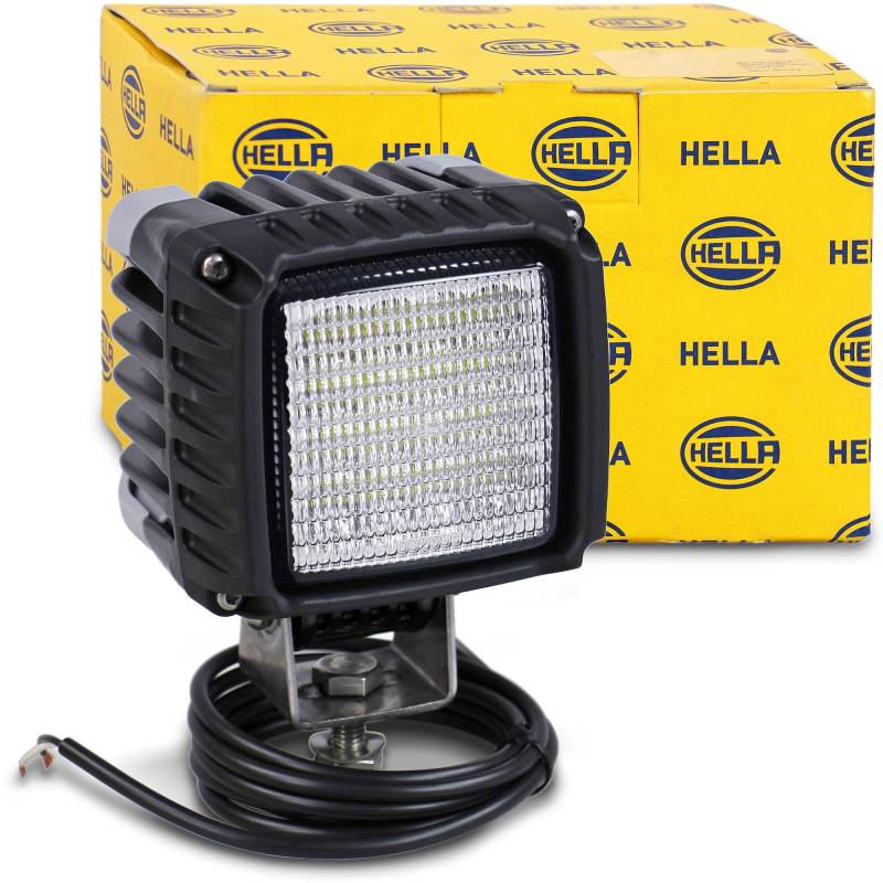 HELLA LED Arbeitsscheinwerfer - Power Beam 3000 - 24V / 12V - 3000lm - Anbau/geschraubt - stehend/schwenkbarer Montagebügel - Nahfeldausleuchtung - Kabel: 2000mm - 1GA 996 192-001 von Hella