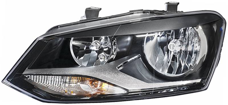 HELLA 1LE 247 051-041 Halogen Scheinwerfer - für u.a. VW Polo (6R1, 6C1) - ECE - für Linksverkehr - rechts von Hella
