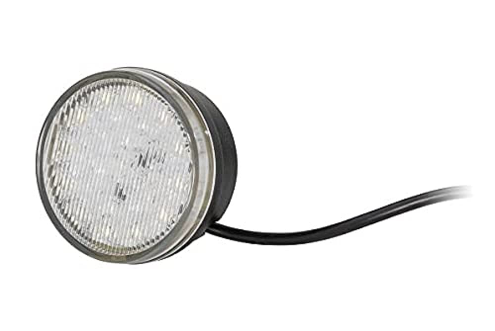 HELLA - LED-Tagfahrleuchte - 83mm - 12V - rund - Lichtscheibenfarbe: glasklar - LED-Lichtfarbe: weiß/gelb - Kabel: 2500mm - beidseitig - Menge: 1 - 2BE 980 691-101 von Hella