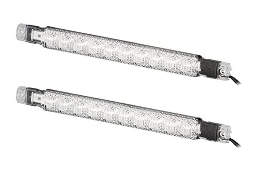 HELLA - LED-Tagfahrleuchtensatz - Strip Lamp - 12V - gerade - Einbau - Lichtscheibenfarbe: glasklar - Kabel: 2500mm - Fahrzeugfront - Satz - 2PT 980 880-811 von Hella
