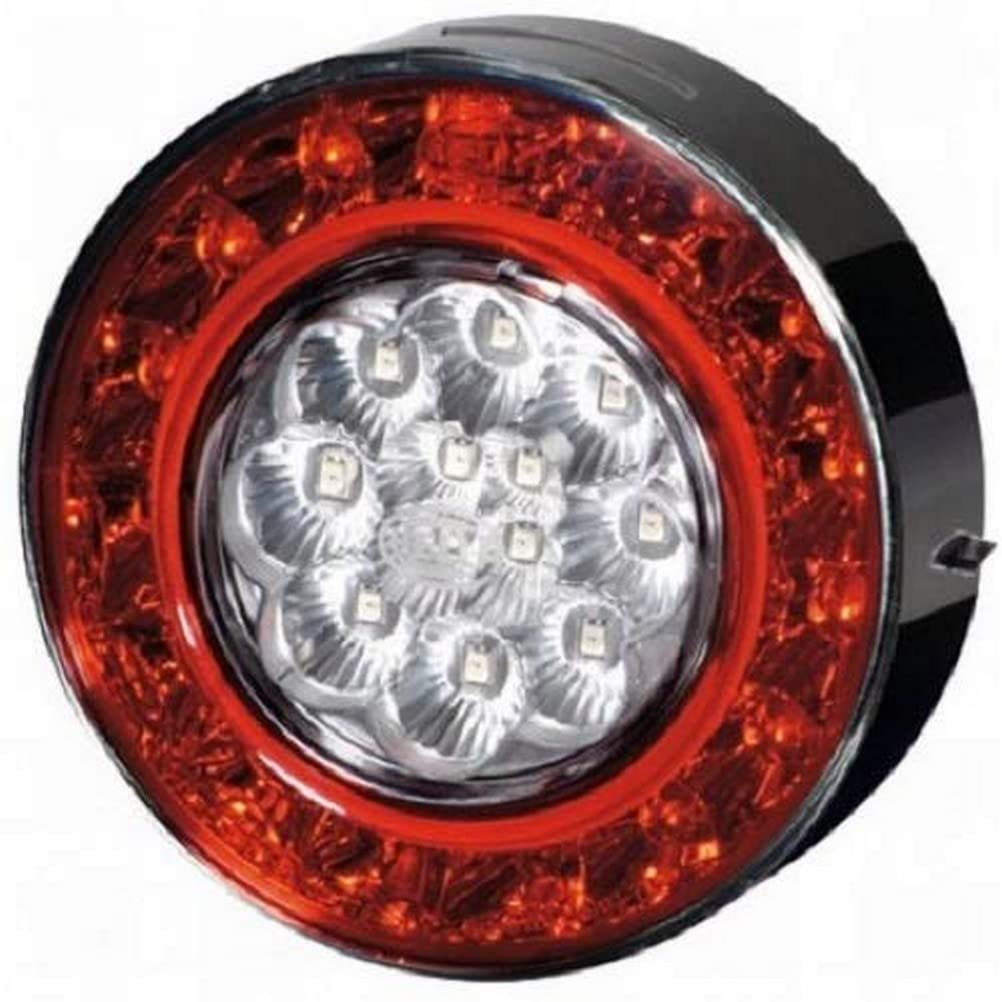 HELLA Rückleuchte - LED - Anhänger Beleuchtung - 12V - Anbau/Schraubanschluss - ECE - Lichtscheibenfarbe: glasklar/rot - Kabel: 265mm - Stecker: AMP - rechts/links - Menge: 24 - 2SD 010 546-127 von Hella
