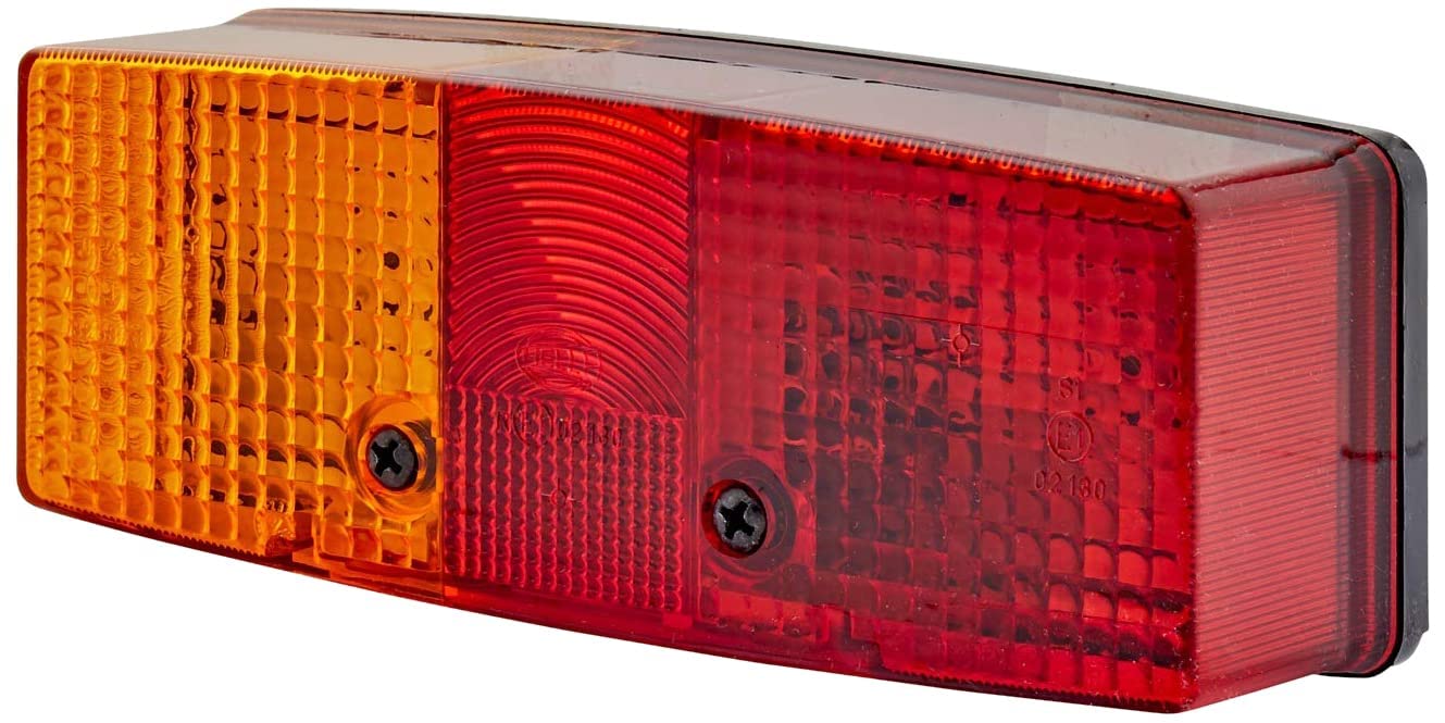 HELLA - Heckleuchte - Glühlampe - 24/12V - Anbau/geschraubt - Lichtscheibenfarbe: rot/gelb - Stecker: Flachstecker - links - Menge: 1 - 2SD 003 184-031 von Hella