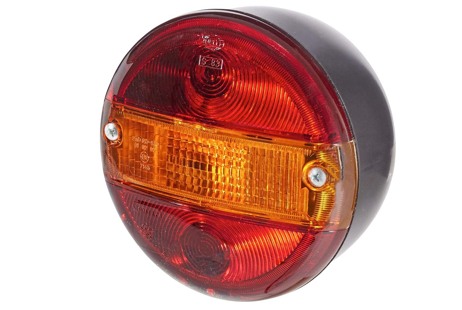 HELLA - Heckleuchte - Glühlampe - 12/24V - Anbau/geschraubt - Lichtscheibenfarbe: rot/gelb - Stecker: Flachstecker - links/rechts - Menge: 1 - 2SE 001 685-221 von Hella