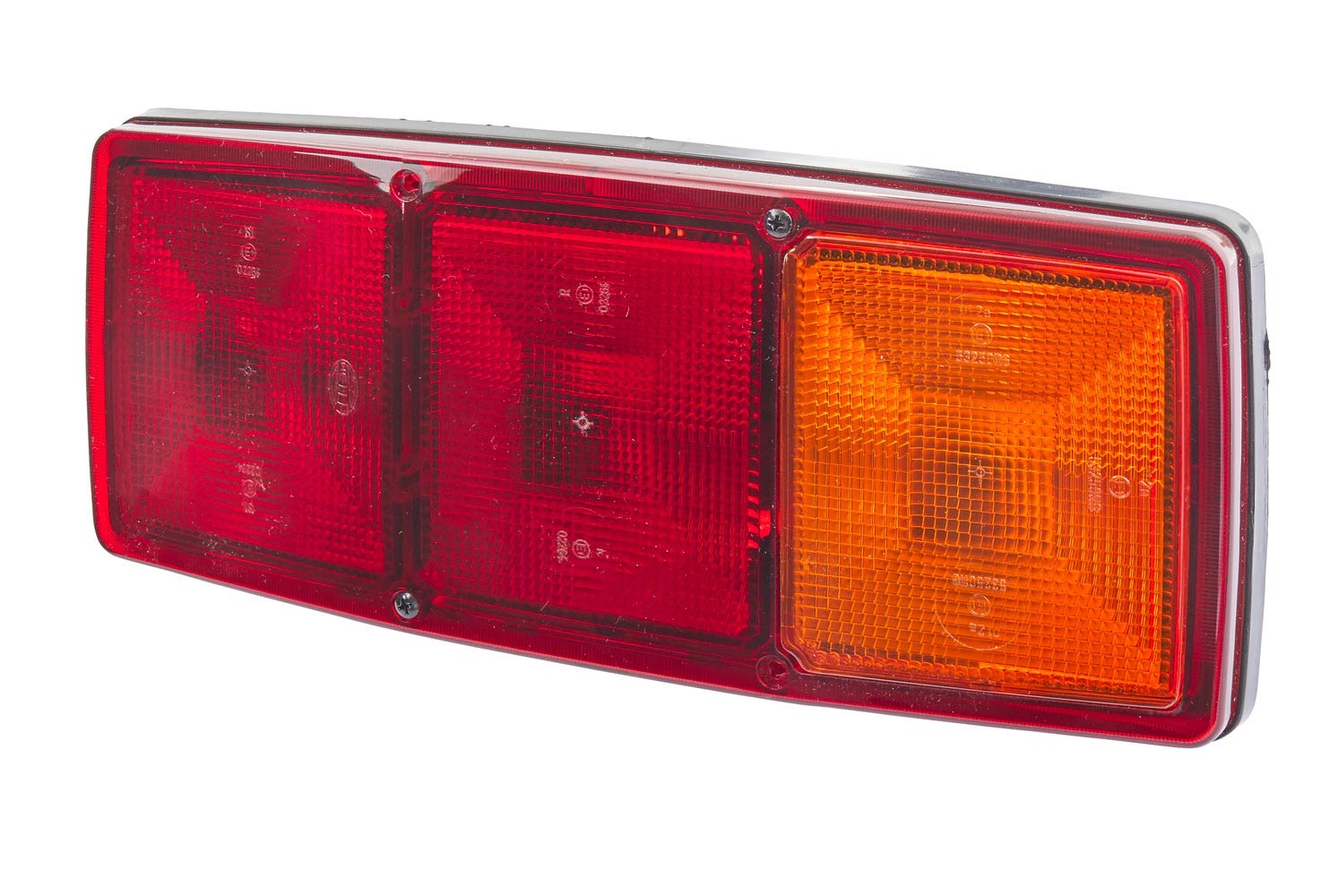 HELLA - Heckleuchte - Glühlampe - 12V - Einbau/geschraubt - Lichtscheibenfarbe: rot/gelb - Stecker: Flachstecker - rechts - Menge: 1 - 2SE 003 167-041 von Hella