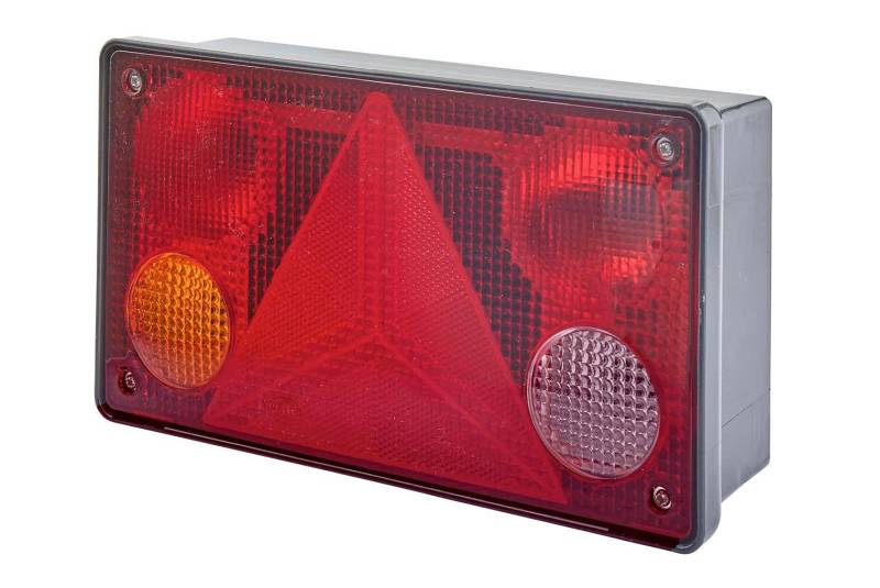 HELLA 2VP 340 400-131 Heckleuchte - Glühlampe - 24V - Anbau/geschraubt - Lichtscheibenfarbe: mehrfarbig - Stecker: Flachstecker - links - Menge: 1 von Hella