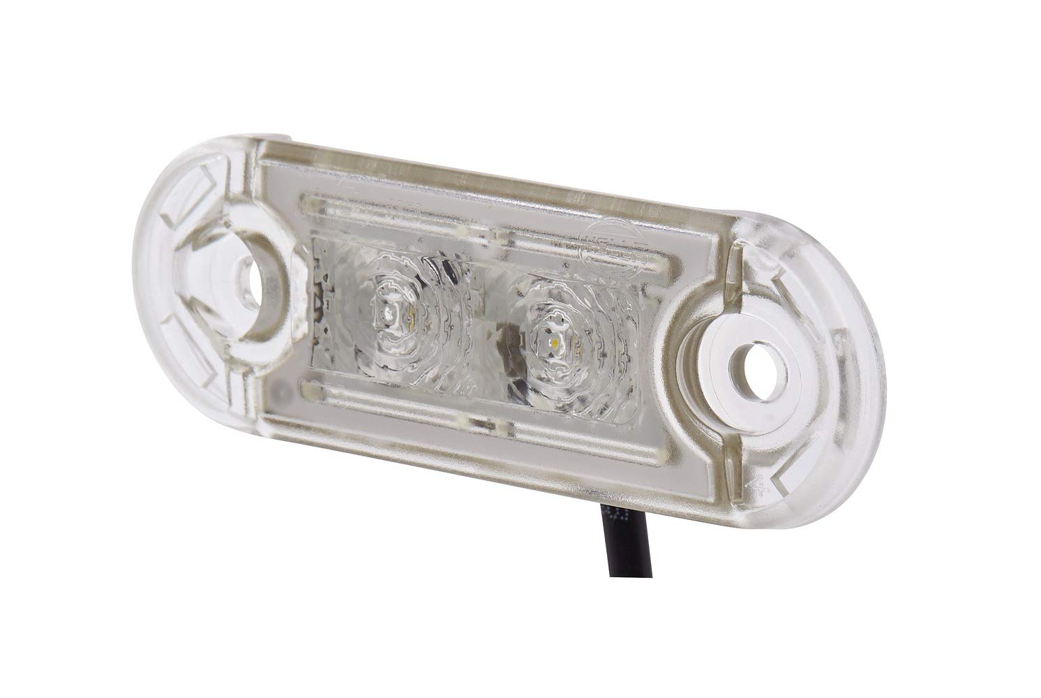 HELLA - Umrissleuchte - DuraLED S - LED - 12/24V - Lichtscheibenfarbe: glasklar - LED-Lichtfarbe: rot - Kabel: 500mm - seitlicher Anbau - 2XS 959 855-401 von Hella