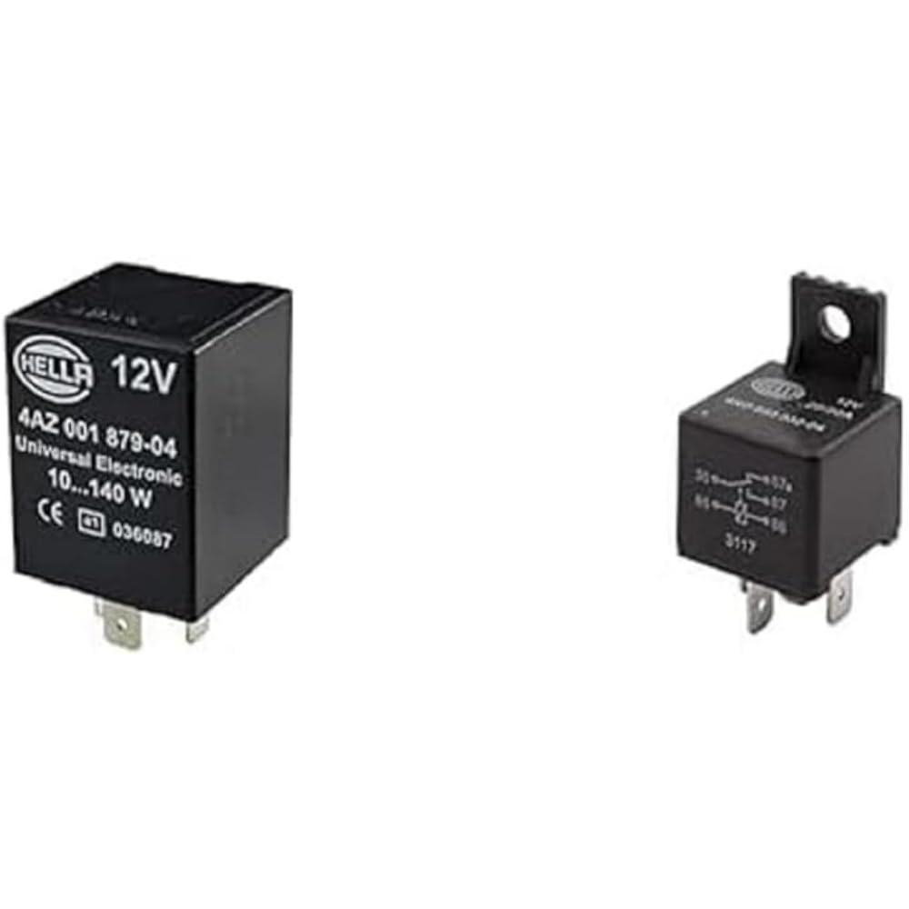 HELLA 4AZ 001 879-041 Blinkgeber - 12V - 3-polig - Anbau - mit Halter & 4RD 933 332-041 Relais, Arbeitsstrom - 12V - 5-polig - Wechsler - mit Halter HELLA 4AZ 001 879-041 Blinkgeber - 12V - 3-polig - Anbau - mit Halter & 4RD 933 332-041 Relais, Arbeitsstrom - 12V - 5-polig - Wechsler - mit Halter von Hella