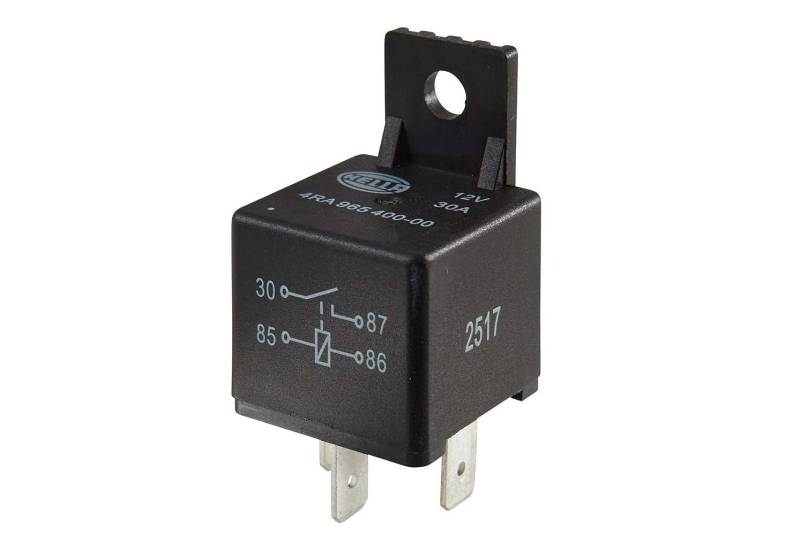 HELLA 4RA 965 400-001 Minirelais, Arbeitsstromrelais, 12 V, 4-polig, Spulenwiderstand: 90 Ohm, Halter: ja von Hella