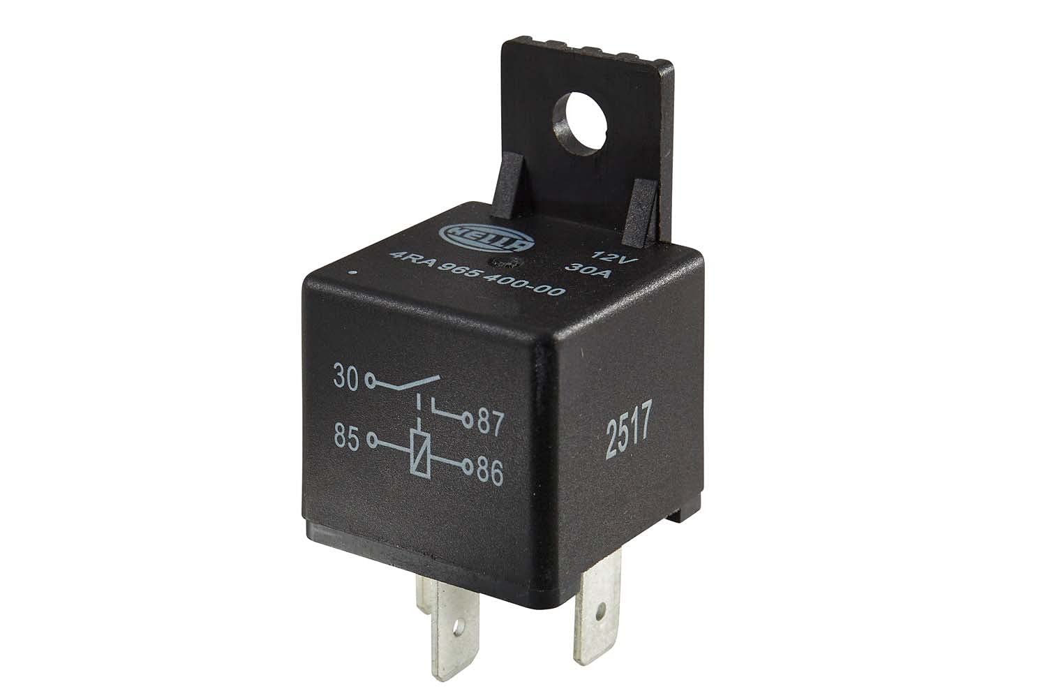 HELLA Relais, Arbeitsstrom - 12V - 4-polig - Schaltbild: S1 - Stecker: A - Schließer - Farbe: schwarz - mit Halter - 4RA 965 400-001 HELLA Relais, Arbeitsstrom - 12V - 4-polig - Schaltbild: S1 - Stecker: A - Schließer - Farbe: schwarz - mit Halter - 4RA 965 400-001 von Hella