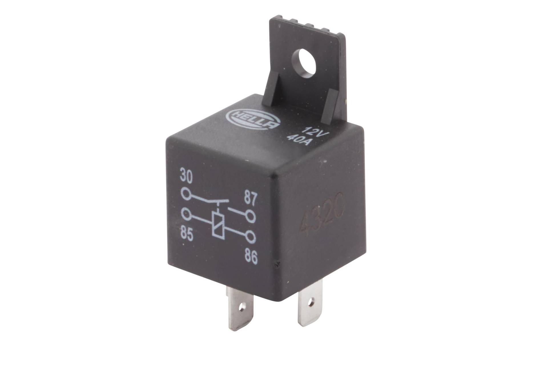 HELLA Relais, Arbeitsstrom - 12V - 4-polig - Schaltbild: S1 - Stecker: A - Schließer - Farbe: schwarz - mit Halter - Menge: 1 - 4RA 965 400-071 HELLA Relais, Arbeitsstrom - 12V - 4-polig - Schaltbild: S1 - Stecker: A - Schließer - Farbe: schwarz - mit Halter - Menge: 1 - 4RA 965 400-071 von Hella
